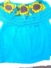 Load image into Gallery viewer, Campesina Style shoulder less sunflowers Blouse - Blusa Campesina con Girasoles