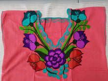 Load image into Gallery viewer, Campesina Style shoulder less black Blouse V neck big flowers - Blusa Campesina con cuello en V flores grandes