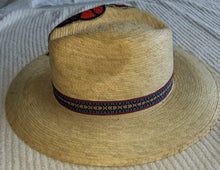 Load image into Gallery viewer, Palm hand made, hand painted Maria Hat- Sombrero de Palma con Maria pintado a mano.