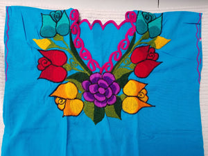 Campesina Style shoulder less black Blouse V neck big flowers - Blusa Campesina con cuello en V flores grandes