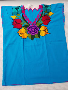 Campesina Style shoulder less black Blouse V neck big flowers - Blusa Campesina con cuello en V flores grandes