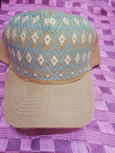 Gold and light blue Cap - Gorra dorada y celeste