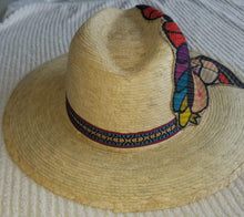 Load image into Gallery viewer, Palm hand made, hand painted Maria Hat- Sombrero de Palma con Maria pintado a mano.
