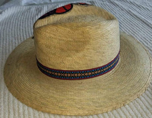 Palm hand made, hand painted Maria Hat- Sombrero de Palma con Maria pintado a mano.