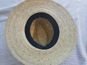 Palm Hand made 5 flowers Hat- Sombrero de Palma con 5 flores.