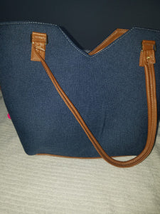 Medium hand bag brown and pink - Bolso mediano cafe y rosita