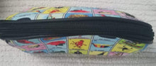 Load image into Gallery viewer, Blue and Loteria game Makeup bag - Bolsa de Maquillaje de Loteria
